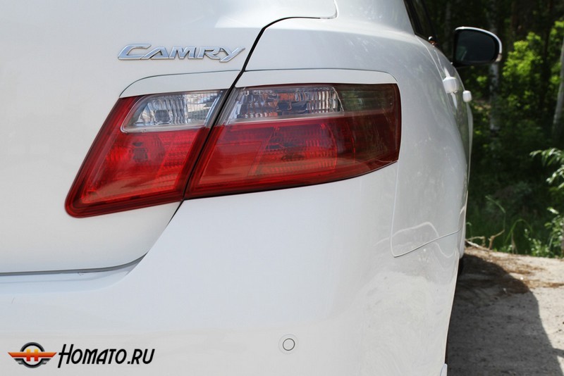 Накладки на задние фонари (реснички) для Toyota Camry V40 2009-2011 | глянец (под покраску)