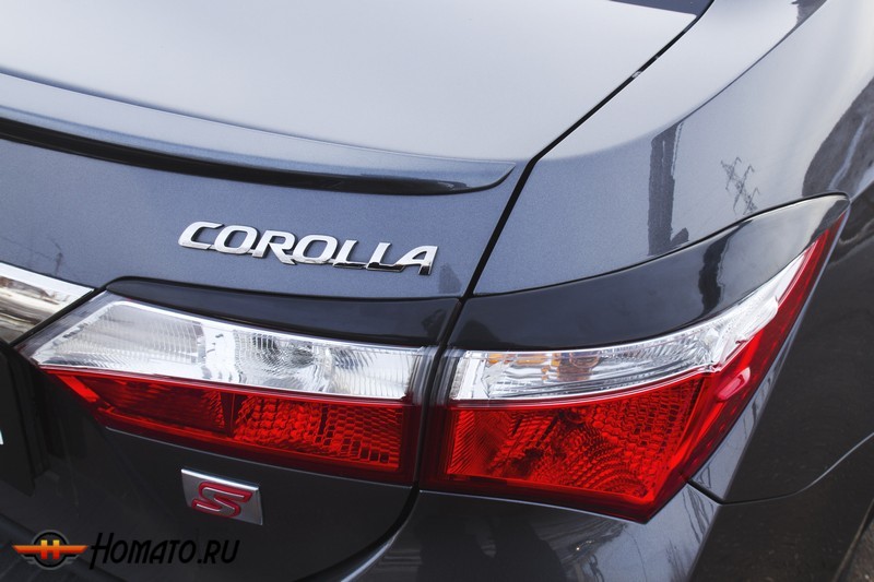 Накладки на задние фонари (реснички) Toyota Corolla (2012-2014) седан | глянец (под покраску)