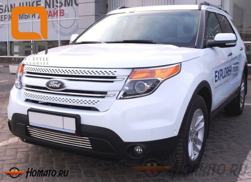 Решетка переднего бампера нижняя d16 для Ford Explorer 2012+