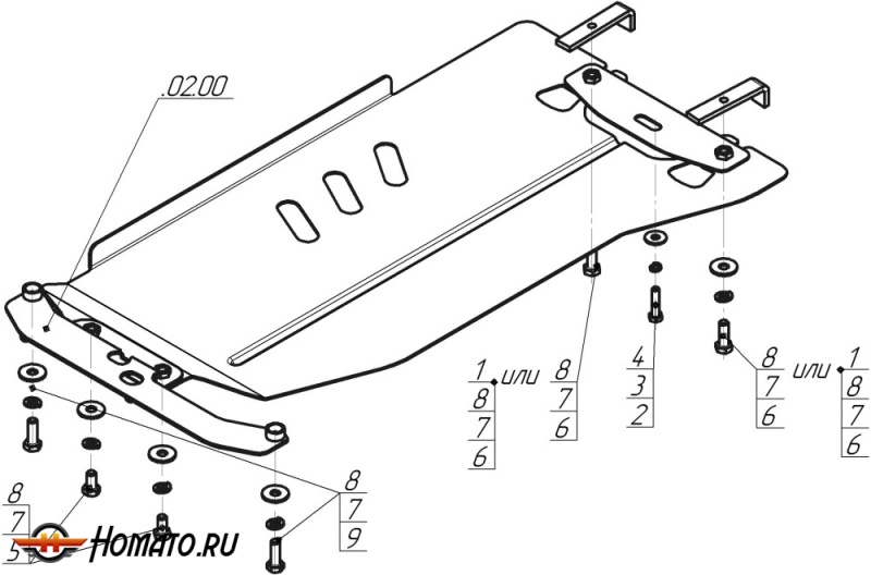 Защита картера Subaru Forester 2008-2013 | КПП, 2 мм, сталь | MOTODOR | 02220