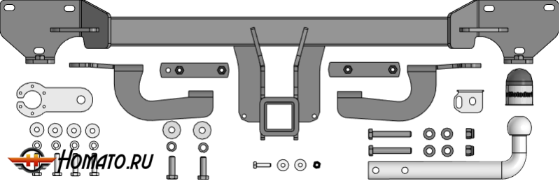 Фаркоп Gac GS4 2024- | шар A - съемный крюк (на болтах), нагрузка 50/1000 | MOTODOR | 97805-A