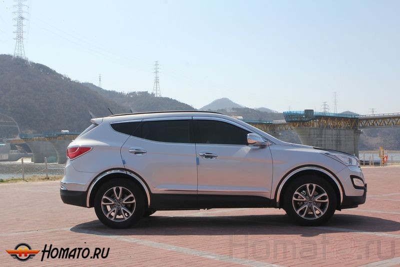 Хром молдинги под зеркала для Hyundai Santa Fe DM 2012+