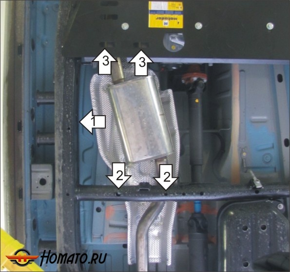 Защита картера Volkswagen Amarok 2010-2016 | глушитель, 3 мм, сталь | MOTODOR | 12718