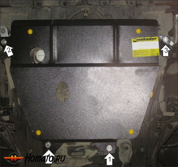 Защита картера Honda Stream 2005-2014 | двигатель + КПП, 2 мм, сталь | MOTODOR | 70811