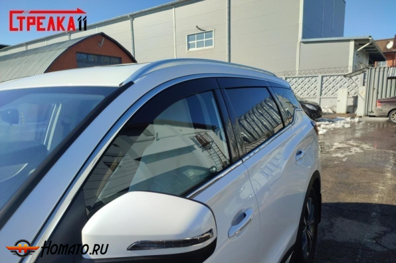 Дефлекторы Chery Tiggo 7 2019+ | из 6 частей, премиум, плоские, 2D