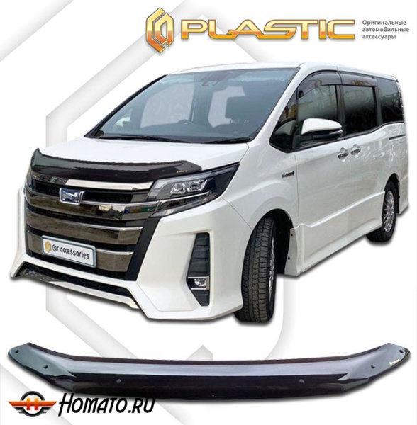Дефлектор капота Toyota Noah 3 2017-2021 (ZWR80G, ZWR80W, ZRR80G, ZRR80W, ZRR85G, ZRR85W) | черный