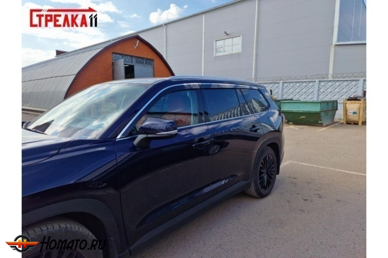 Дефлекторы Toyota Grand Highlander 2023+ | премиум, плоские, 2D