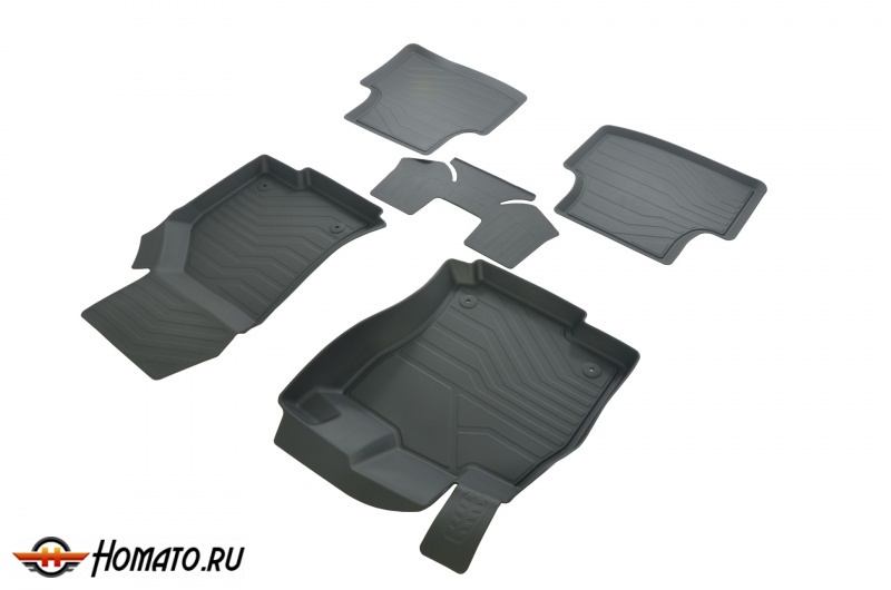 Резиновые коврики в салон 3D для Шкода Октавиа-А7 (2013-) | c высокими бортиками, SRTK