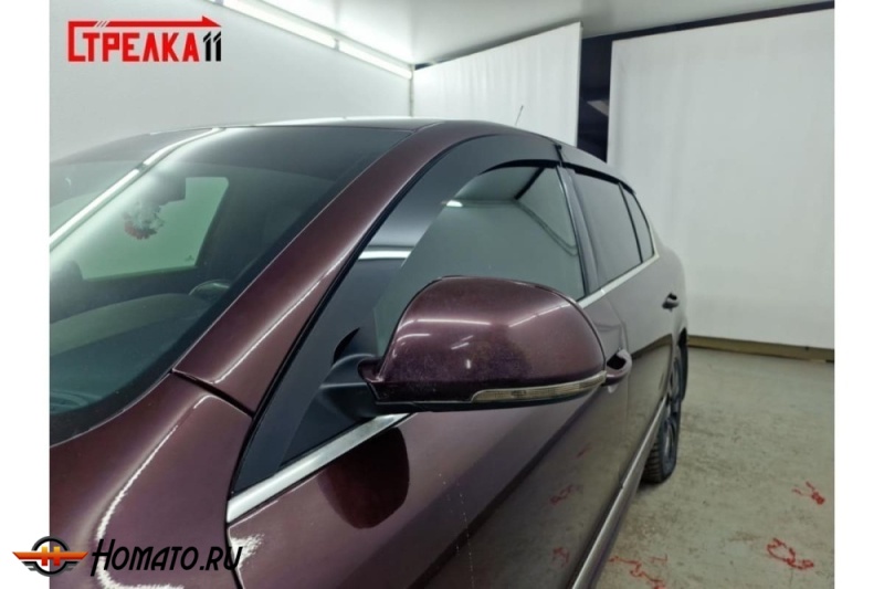 Дефлекторы Skoda Superb 2009-2015 лифтбек | премиум, плоские, 2D