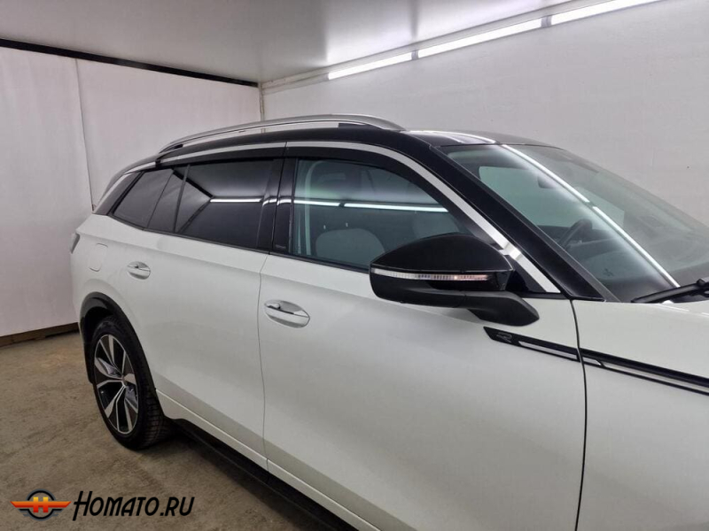 Дефлекторы Volkswagen Tavendor | с хром молдингом, из 6 частей, премиум, плоские, 2D