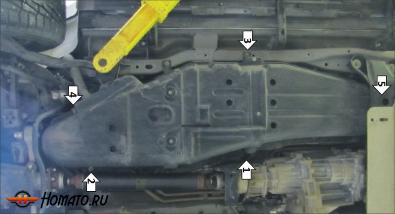 Защита картера Mitsubishi Pajero IV 2012-2020 | топливный бак, 3 мм, сталь | MOTODOR | 11340