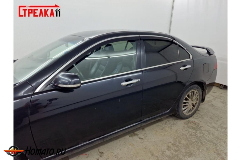 Дефлекторы Honda Accord 7 2003-2008 седан | премиум, плоские, 2D