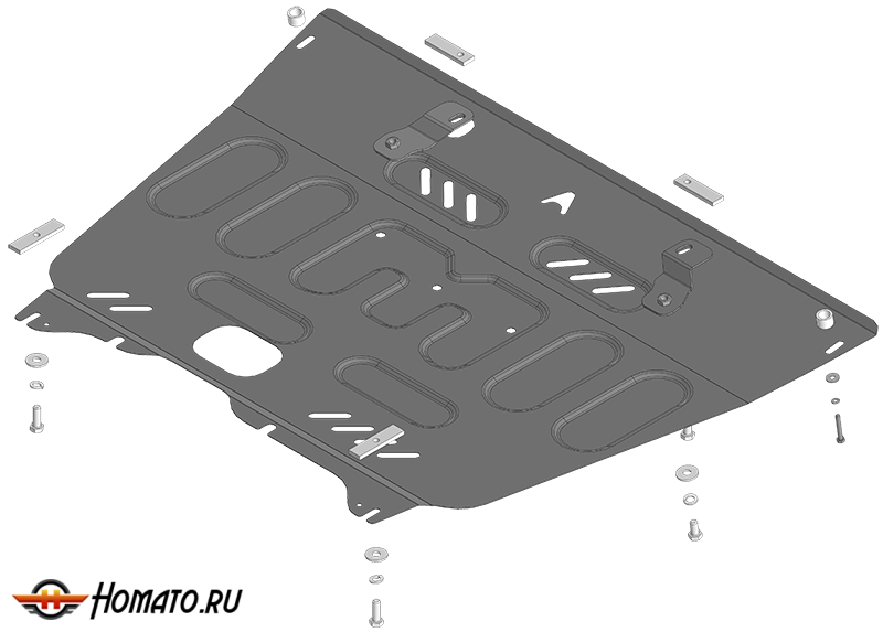 Защита картера Gac M8 2023- | двигатель + КПП, 1,5 мм, сталь | АвтоСтандарт | 57802