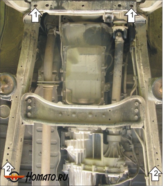 Защита картера Mitsubishi L 200 2014-2015 | КПП, 3 мм, сталь | MOTODOR | 11305