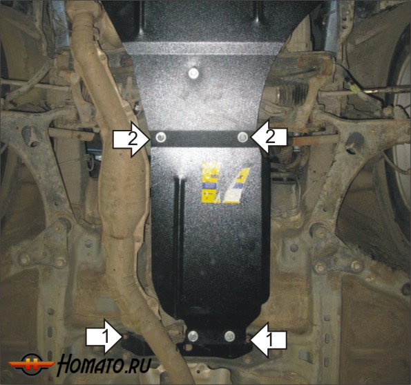 Защита картера Subaru Outback 2003-2009 | КПП, 2 мм, сталь | MOTODOR | 02224