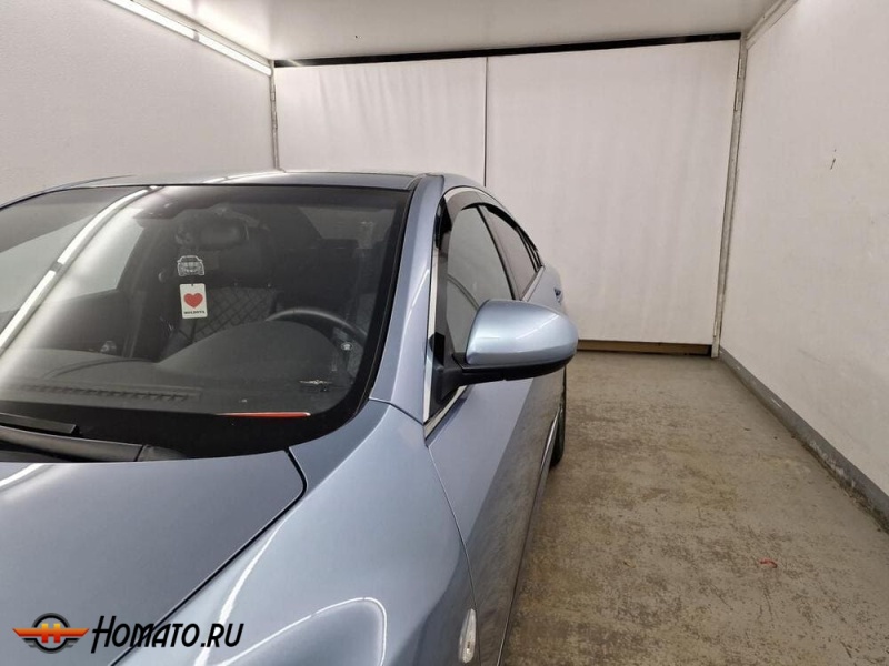 Дефлекторы Mazda 6 (GH) 2007-2012 седан | с хром молдингом, из 6 частей, премиум, плоские, 2D