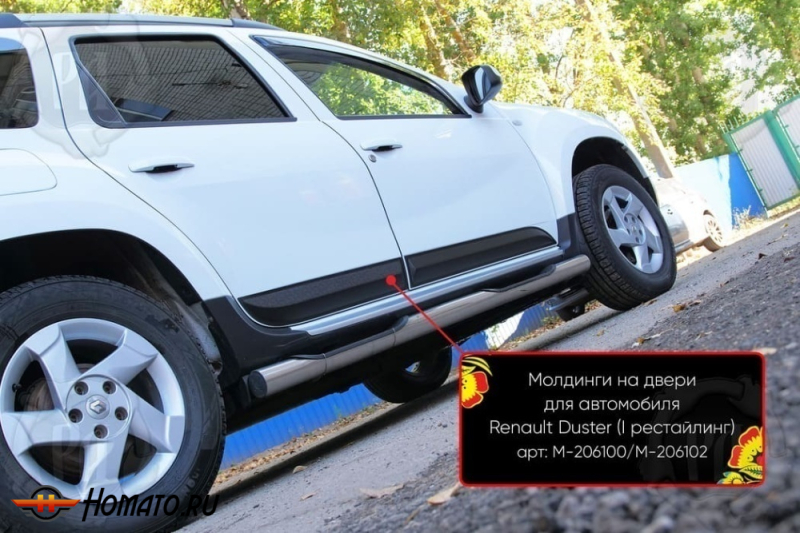Молдинги на двери для Рено Дастер 1 2010-2020 | шагрень