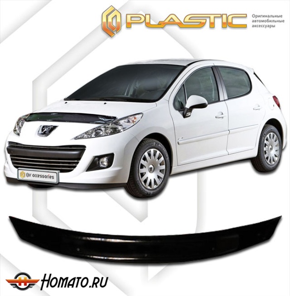 Дефлектор капота Peugeot 207 2009- | черный