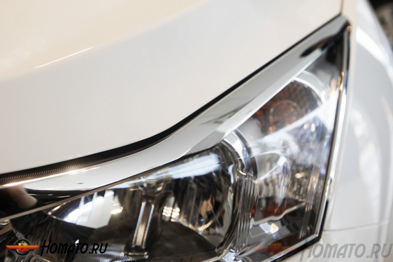 Хром накладки передних фар для Chevrolet Cruze 2009-2015