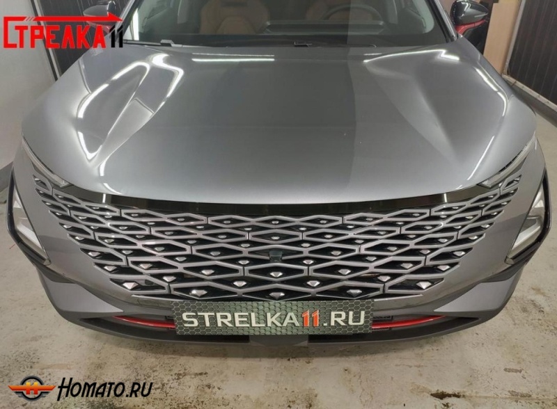 Накладка на капот для Омода С5 кроссовер 2022-2024 дорестайл | 1 штука, декор