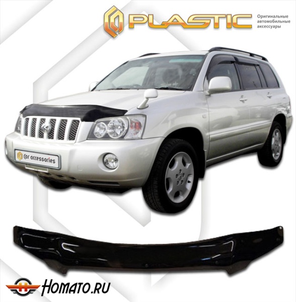 Дефлектор капота Toyota Highlander 1 1998-2007 (U20-U28) | черный