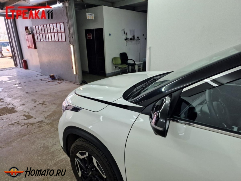 Накладки на капот для Kia Seltos 2020+ | 4 штуки, декор