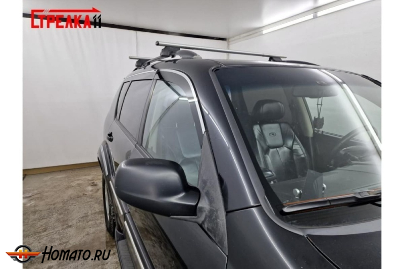 Дефлекторы Ссангйонг Рекстон 1 2003-2007 | с хром молдингом, из 6 частей, премиум, плоские, 2D