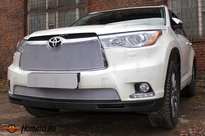 Защита радиатора для Toyota Highlander XU50 (2014-2016) дорестайл | Премиум