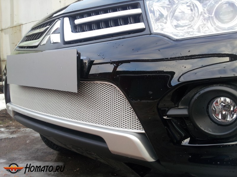 Защита радиатора для Mitsubishi Pajero Sport (Калуга) (2013-2016) рестайл | Премиум