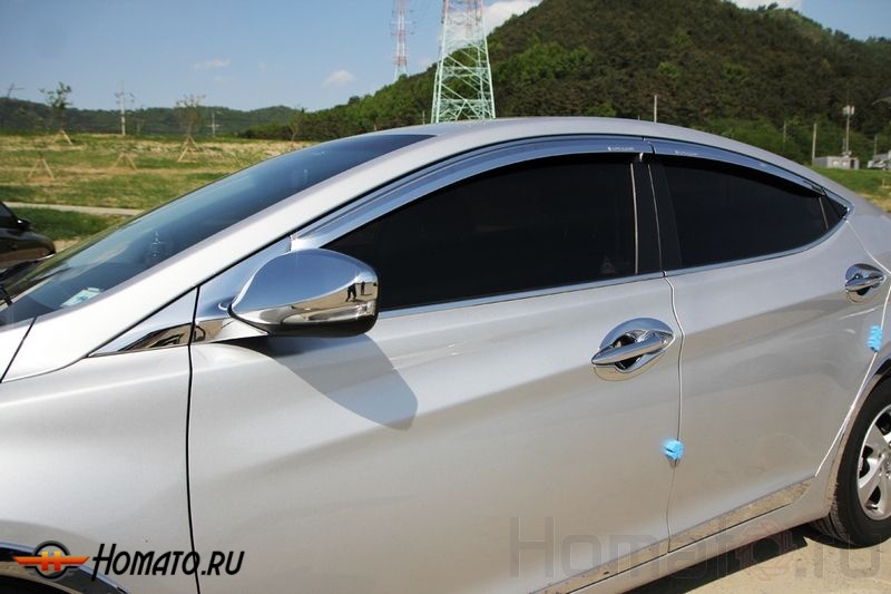 Хром молдинги под зеркала для Hyundai Elantra MD 2010+