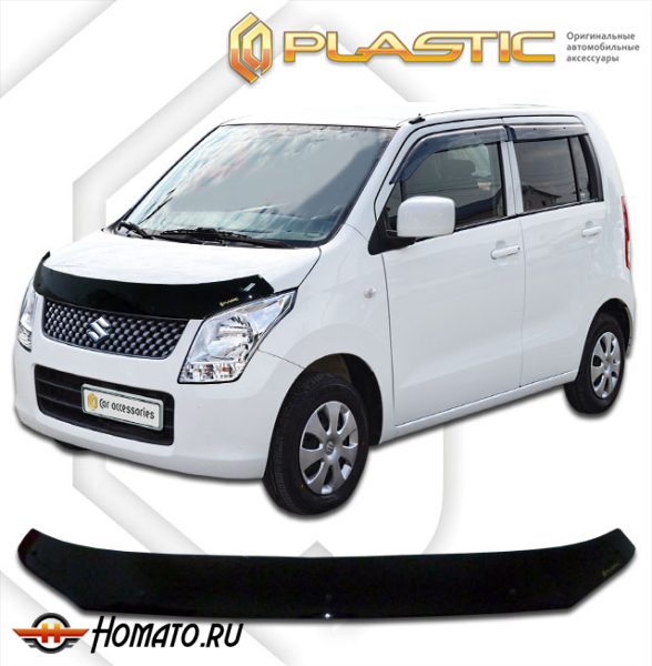 Дефлектор капота Suzuki Wagon R 2008-2011 | черный