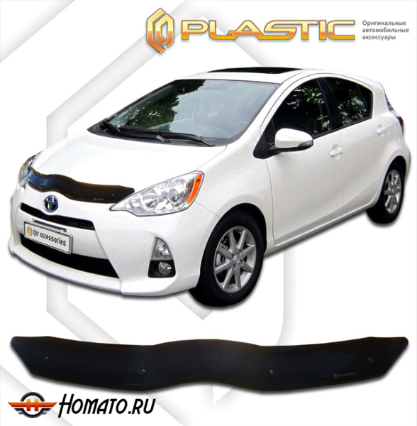 Дефлектор капота Toyota Aqua 1 2010-2017 (NHP10) | черный