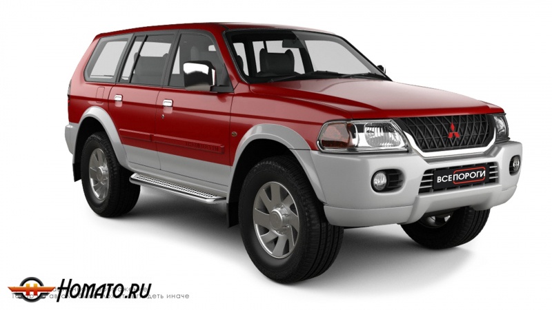 Пороги подножки Mitsubishi Pajero Sport 1 1998-2008 | алюминиевые или нержавеющие