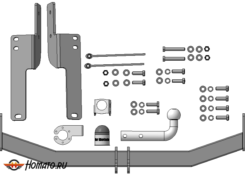 Фаркоп Lexus GX 460 2009-2013 | шар A - оцинкованный, нагрузка 75/1500 | MOTODOR | 92508-A
