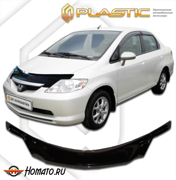 Дефлектор капота Honda Fit Aria 2002-2004 (D-6,7,8,9) | exclusive, черный