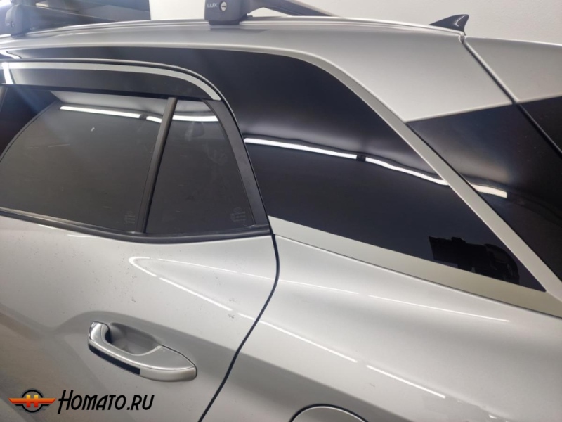 Накладки на задние стойки и крышу для Хендай Крета 2 2021+ | 4 штуки, декор