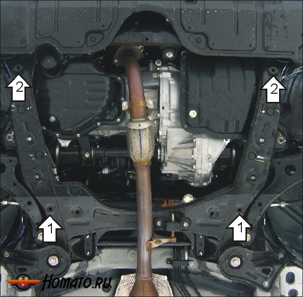Защита картера Toyota Camry 2006-2011 | двигатель + КПП, 2 мм, сталь | MOTODOR | 02529