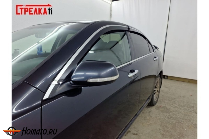 Дефлекторы Honda Accord 7 2003-2008 седан | премиум, плоские, 2D