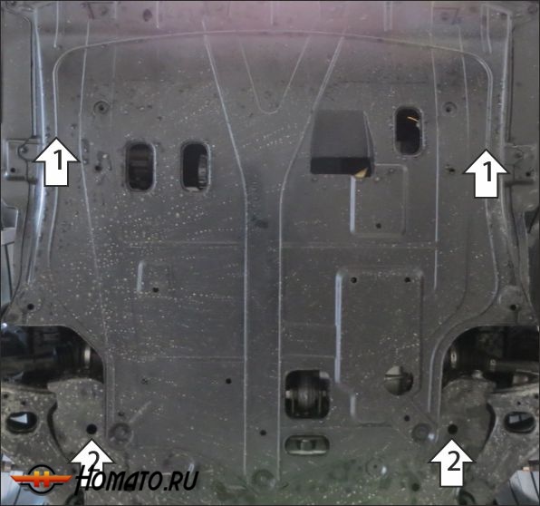 Защита картера Jac JS6 2022- | двигатель + КПП, 2 мм, сталь | MOTODOR | 78302