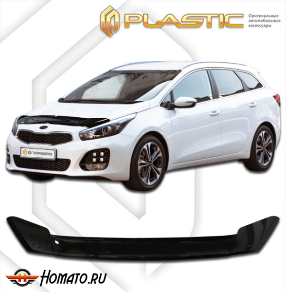 Дефлектор капота Kia Ceed 2 SW 2012-2018 | черный
