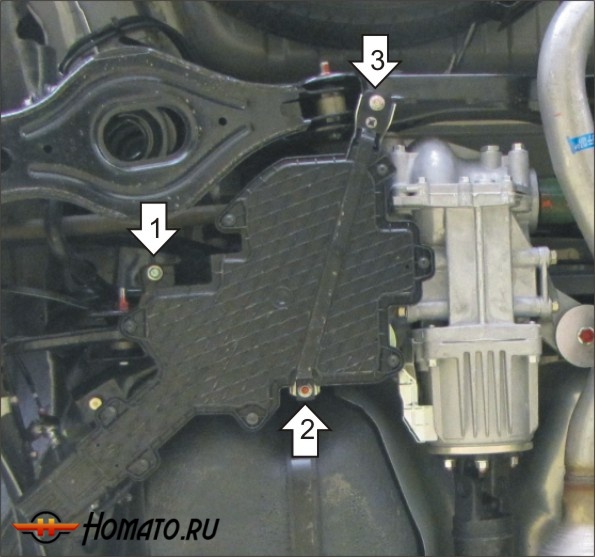 Защита картера Peugeot 4007 2007-2012 | топливный фильтр, 2 мм, сталь | MOTODOR | 01615