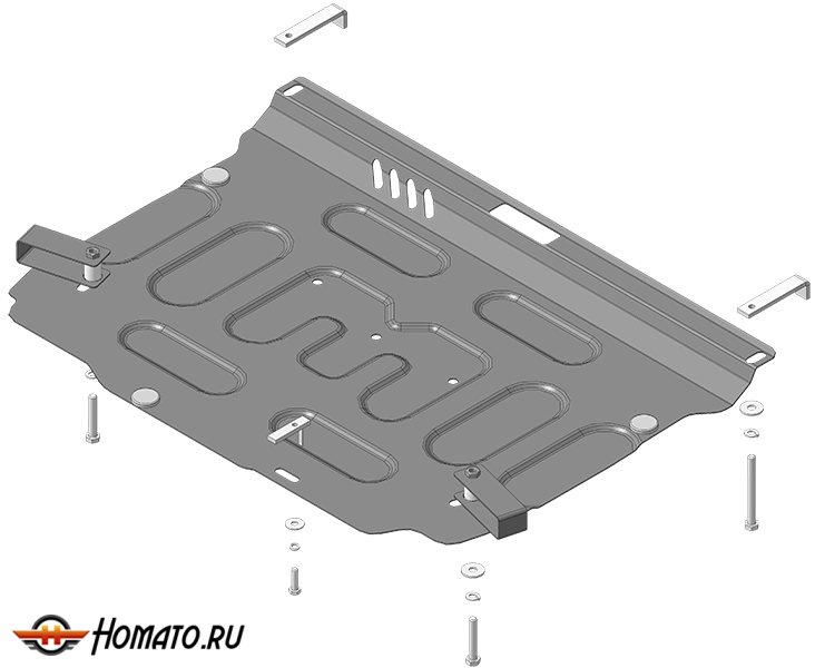 Защита картера Honda Civic 8 (4D) 2006-2012 | двигатель + КПП, 2 мм, сталь | MOTODOR | 70815