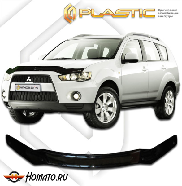 Дефлектор капота Mitsubishi Outlander XL 2009-2012 | черный
