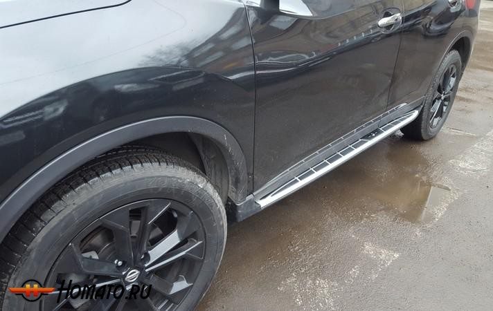 Пороги на Nissan X-Trail T31 рестайлинг купить подножки в магазине ОбвесМаг