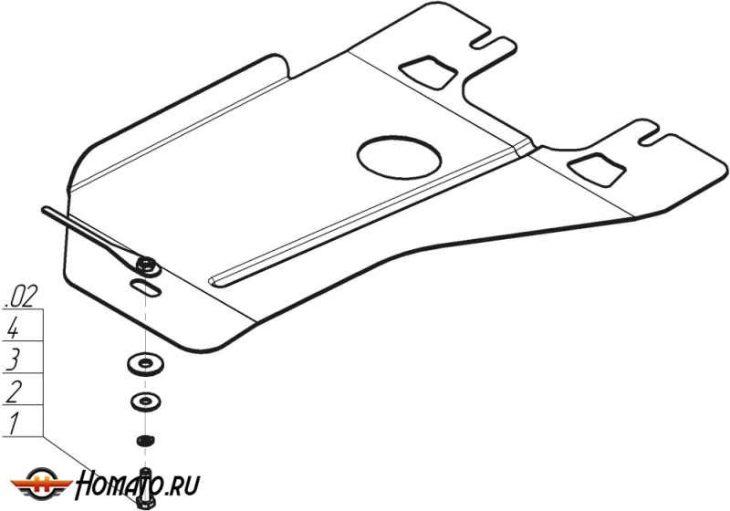 Защита картера Subaru Forester 2008-2013 | КПП, 2 мм, сталь | MOTODOR | 02222