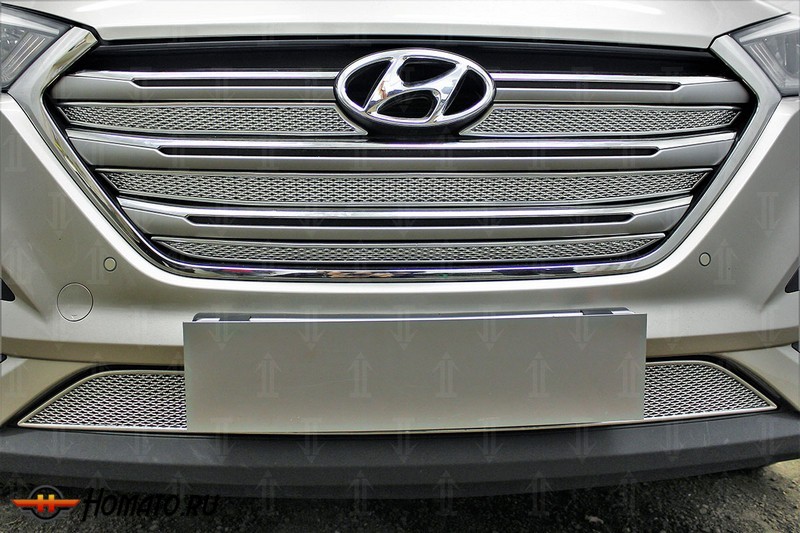 Защита радиатора для Hyundai Tucson (2016-2018) дорестайл | Премиум
