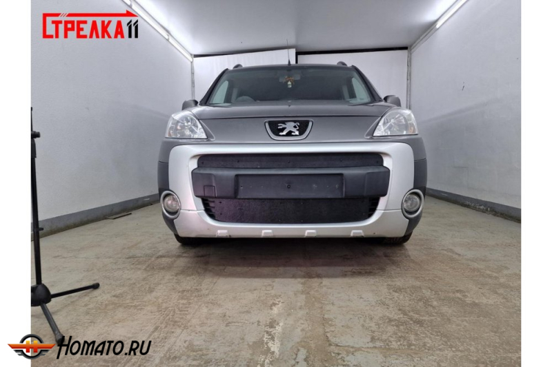 Зимняя защита радиатора Peugeot Partner B9 (2008-2012) дорестайл | на стяжках