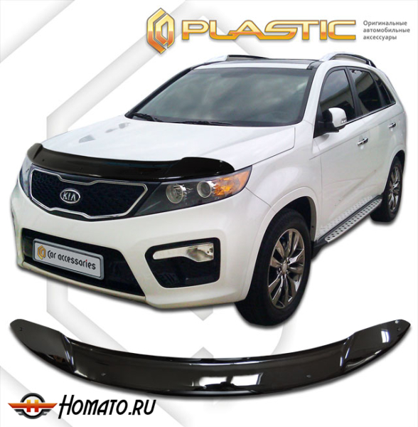 Дефлектор капота Kia Sorento 2 2009-2012 (XM) | черный