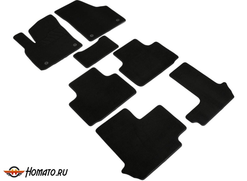 Коврики Volkswagen Teramont PRO 2025+ (7 мест) | Люкс, ворсовые, черные, Seintex