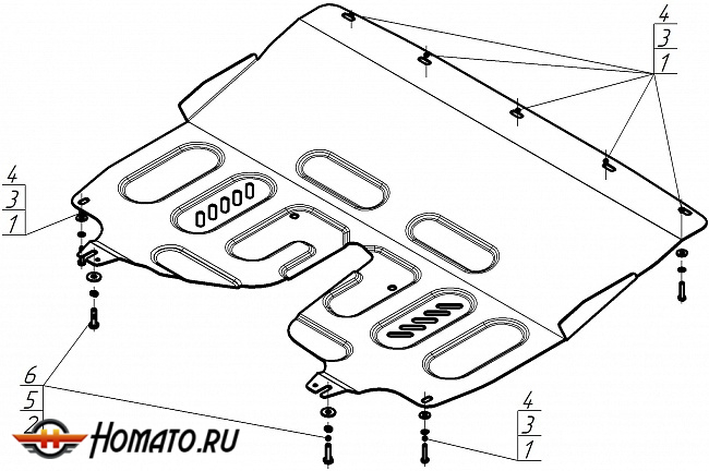Защита картера Changan CS75 Plus 4 2025+ | двигатель + КПП, 2 мм, сталь | MOTODOR | 77217